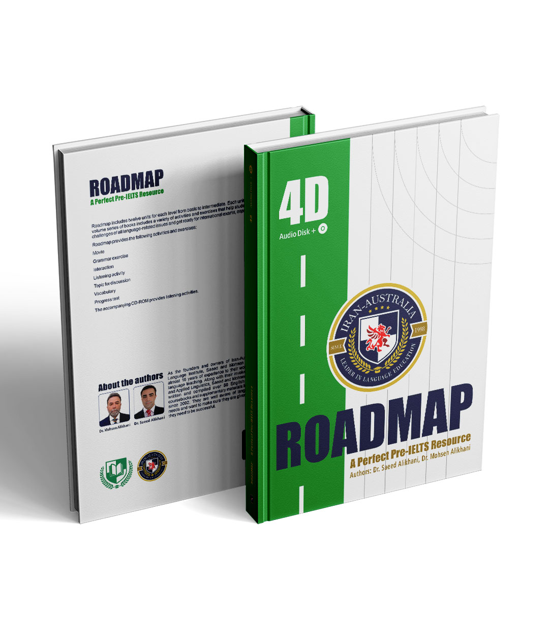 Cover of Roadmap 4D, an advanced IELTS book from the final Roadmap series, taught at the Iran-Australia Institute